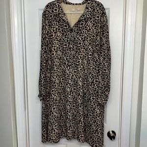 Loft leopard print shirt dress, size 24